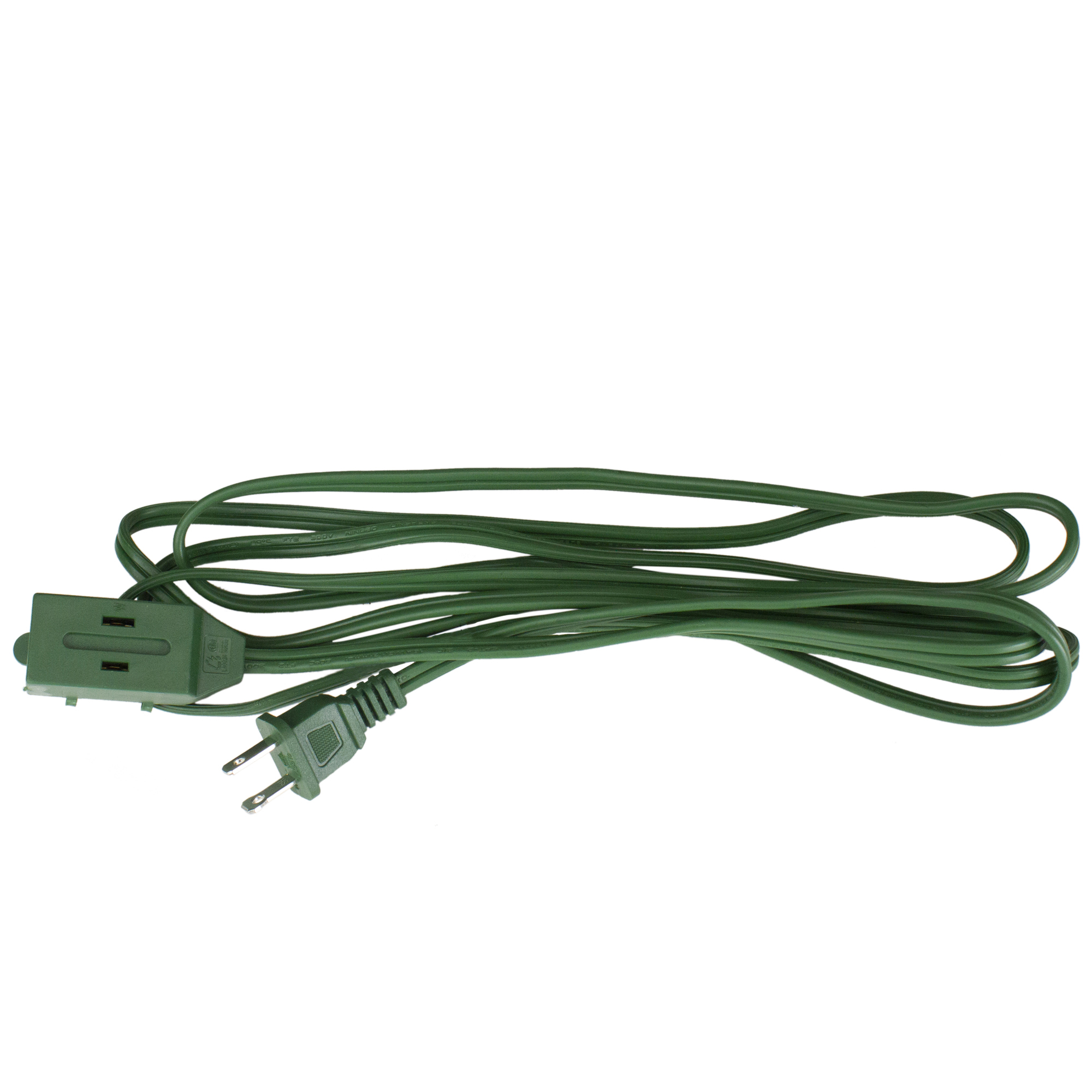 Northlight Indoor Power Extension Cord 3-Outlets with Safety Lock - 15' - Green