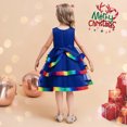 thumbnail image 2 of B91xZ Robes à Manches Courtes pour Petites Filles Robe Midi Décontractée à Manches Volantées, Bleu 3-4 Ans, 2 of 5