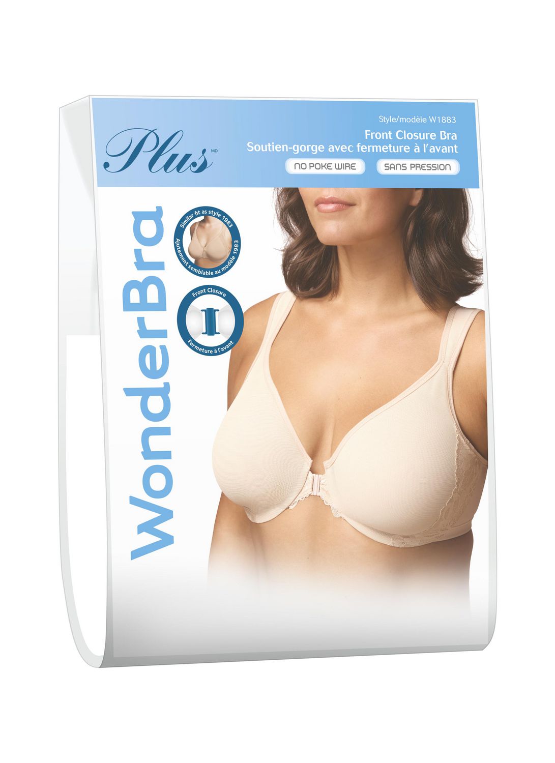 WonderBra Plus No Poke Wire Front Closure Bra