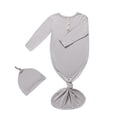 thumbnail image 2 of RXIRUCGD Newborn Baby Boy And Baby Girl Solid Color Jumpsuit Pajamas Hat Set Rompers( Gray, Size:0 Month ), 2 of 3