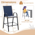 thumbnail image 3 of Gymax 4PCS Outdoor Bar Stools 29'' Fabric Bar Height Stools w/ Armrests & Footrest Navy, 3 of 10