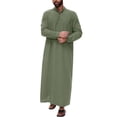 thumbnail image 1 of Men Shirts for Men Middle Arabic Style Long Sleeve Robe with Side Slits and Button Pocket Traditional Robe Shirt Casual Dresswear for Everyday Comfort, 1 of 7