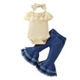 thumbnail image 1 of Plebaso Baby Girls Two-Piece Sets Sleeveless Round Neck Tops Flared Denim Pants Kids Summer Clothes, 1 of 7