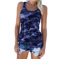 thumbnail image 1 of MAWCLOS Débardeurs pour Femmes Camouflage Gilet Sans Manches T-Shirts Basiques Tenue Quotidienne Blouse à Col Rond Bleu Marine 5TG, 1 of 2