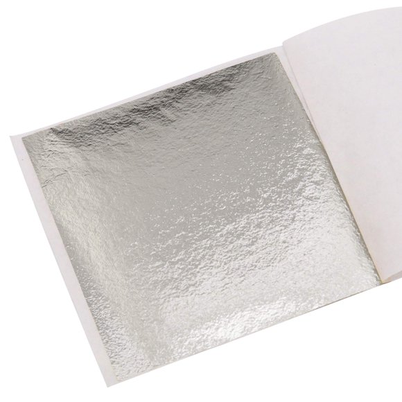 Kinno Feuilles de Feuille d'Or pour Art, 100 Feuilles de Champagne Clair Argenté Multifonction pour Maison, Mur, Cadre, Plafond, Décoration de Meubles, 3.15 par 3.35 Pouces