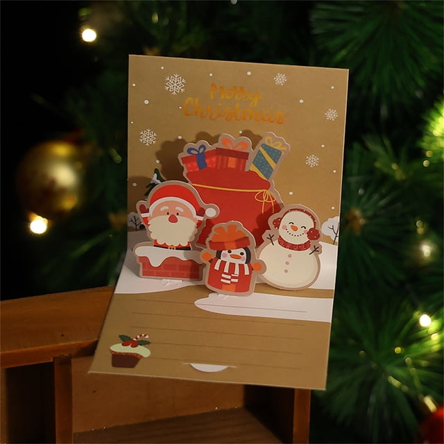 Nilvkv Christmas Tree Card 3 D Glitter Christmas Tree Greeting Card and Envelope 3 D Christmas Greeting Card Greeting Card Merry Christmas Card Winter Holiday