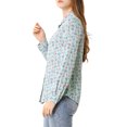 thumbnail image 4 of INSPIRE CHIC Chemise Boutonnée pour Femme à Petites Fleurs à Manches Longues Col en Pointe Haut de Bureau TG Bleu, 4 of 8