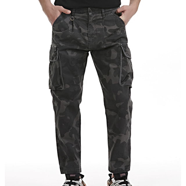 cllios Men's Camo Cargo Pants Big and Tall Military Tactial Pants Work Work Trousers with Multi Pockets