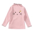 thumbnail image 1 of Girls Fall Shirts And Tops Long Sleeve Ruffle Cotton Cat Print Pink Fall Tops for Girls Trendy for 4-5 Years, 1 of 5