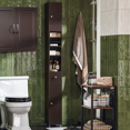 thumbnail image 1 of SoBuy Armoire Haute de Salle de Bain Armoire de Rangement BZR34-BR, 1 of 8