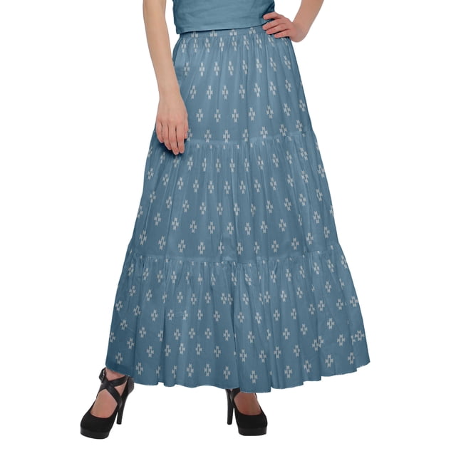 Moomaya Jupe Évasée avec Taille à Nouer Jupe Longue Imprimée Grande Taille Tenue d'Été