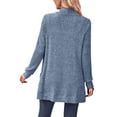 thumbnail image 2 of MAWCLOS Ladies Cardigan Sweater Long Sleeve Knitted Sweaters Solid Color Cardigans Cozy Work Open Front Sky Blue S, 2 of 3