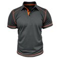 thumbnail image 1 of Penkiiy Men's Quick-Dry Short Sleeve Athletic Performance Pullover Shirt 2XL Dark Gray, 1 of 1