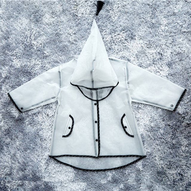 Imperméable Réutilisable Plus Épais Poncho de Pluie Veste Imperméable pour Enfants Garçon Fille, Transparent, m