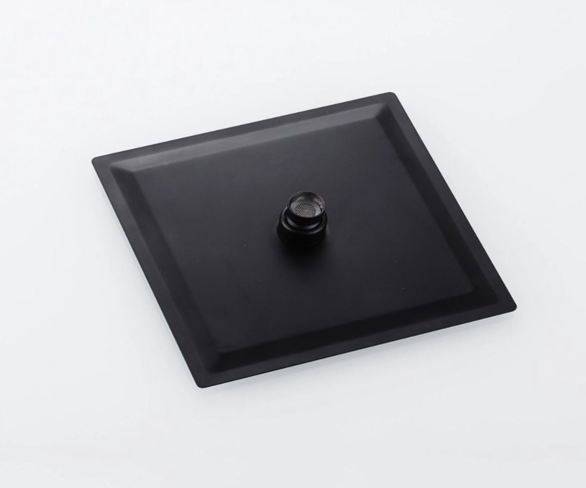 DROP Bath and Kitchen Douche de pluie carrée de 12" x 12" de couleur noire - DR091038