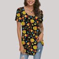 thumbnail image 2 of Pisexur Hauts pour Femmes 2023 Été Grande Taille Tuniques Décontractées à Col Rond Chemises à Manches Courtes Pétale Coupe Ample Blouse Mignonne, 2 of 6