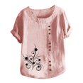 thumbnail image 2 of Birdeem T-Shirt Ample Décontracté d'Été pour Femme à Col Rond, Manches Courtes, Imprimé, 2 of 5