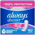 thumbnail image 1 of Always Discreet Adult Incontinence Pads for Women, Moderate Absorbency, Long Length, Postpartum Pads, 1 of 18