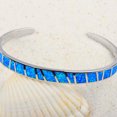 thumbnail image 4 of Xingzhi Delicate And Exquisite Fire Opals Stone Open Bangles Style Premium Wide Applicable Occasions Blue, 4 of 6