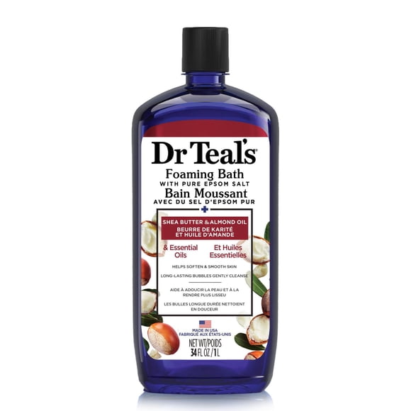 Dr Teal’s Foaming Bath with Pure Epsom Salt, Shea Butter & Almond, 34 fl oz
