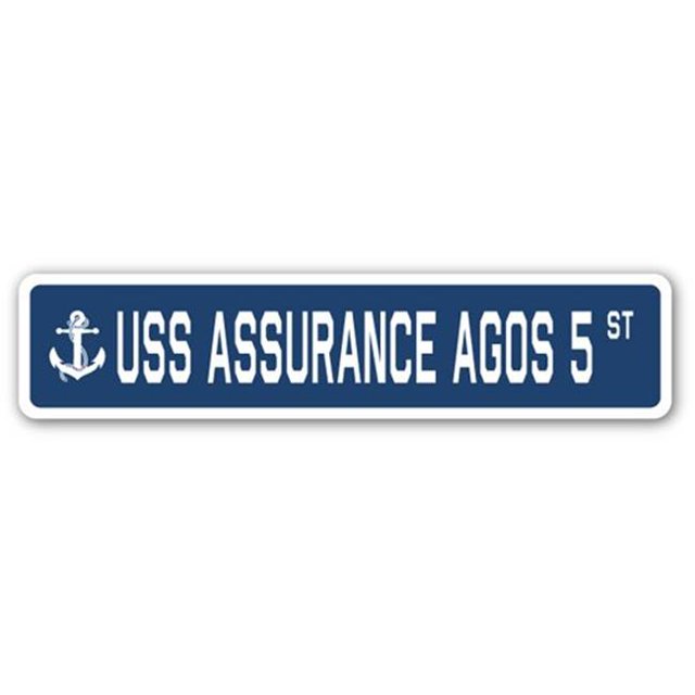 SignMission SSN-Assurance Agos Panneau de Rue 5 4 x 18 Po - USS Assurance Agos 5