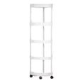 thumbnail image 3 of Cagogo under $5 2Pcs Rolling Storage Cart, 5 Tier Corner Shelf, Bathroom Storage Rack with Wheels, Rolling Kitchen Pantry Organizer, Living Room Snack Storage Shelf, Movable Plastic Storage Rack, 3 of 9