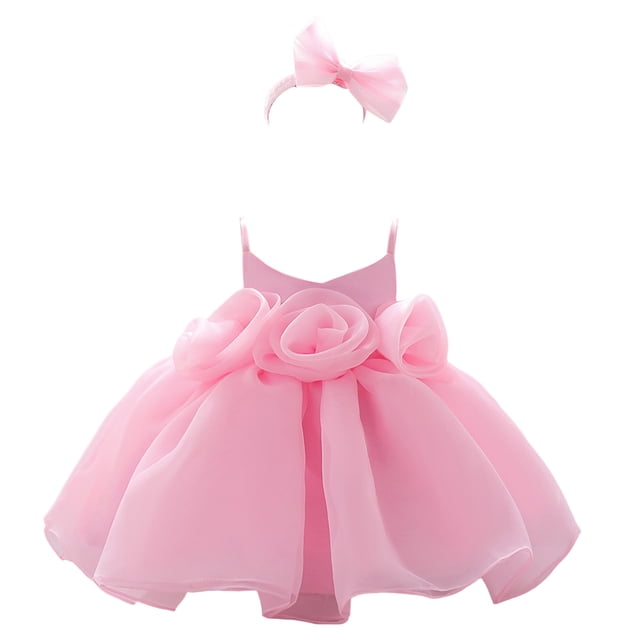 WEAIXIMIUNG Robes Florales Courtes pour Adolescentes, Robe de Fête Sans Manches, Couleur Unie, Robe de Fête d'Anniversaire avec Bandeau