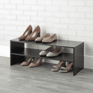 Mainstays 31" 2-Tier Stackable Shoe Rack, Espresso