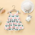 thumbnail image 2 of Robes pour Bébé Fille Sans Manches, Robes Tutu, Robe d'Été pour Filles avec Chapeaux, 2 Pcs, Robe de Fête pour Tout-Petit 90/8, 2 of 5