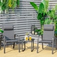 thumbnail image 1 of Gymax Ensemble Bistro d'Extérieur 3 Pcs Ensemble de Conversation pour Patio avec Dossier Réglable Gris, 1 of 10