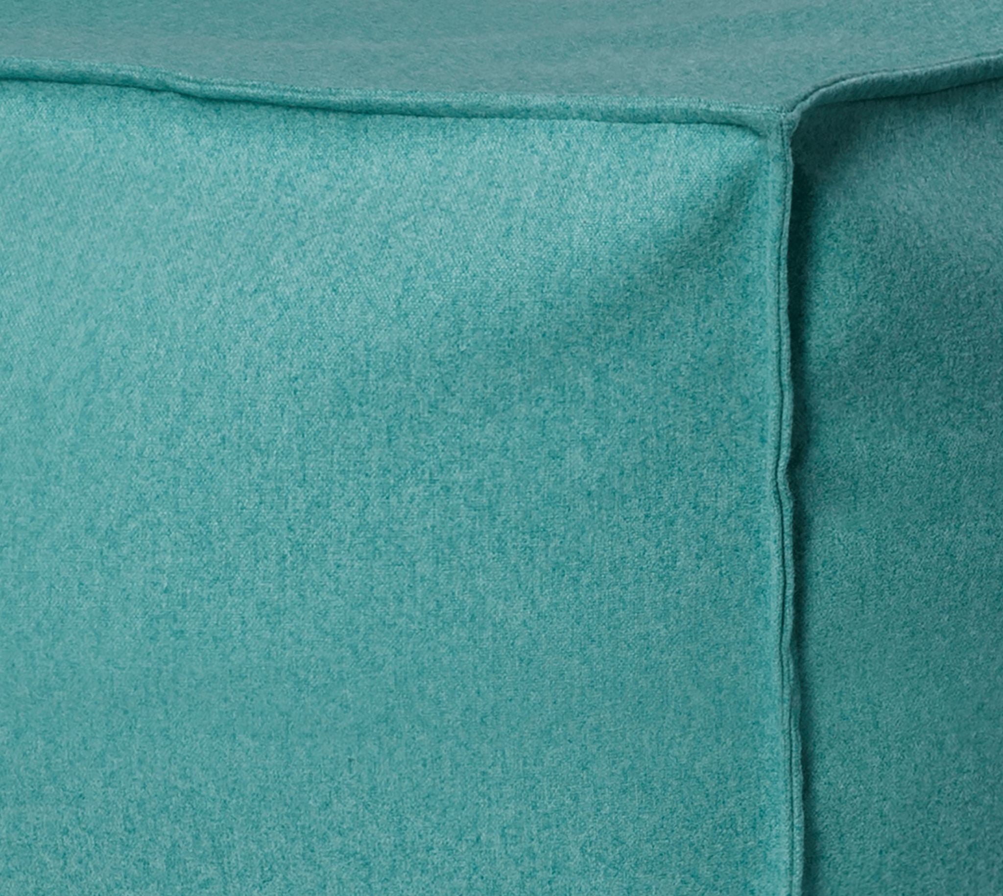 Gouchee Home Loft Felt Ottoman Pouf – Turquoise Faux Felt Bean Bag Footstool with Polystyrene Bead Filling, Removable Shell & Machine Washable for Living Room or Office
