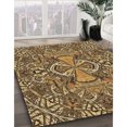 thumbnail image 3 of Ahgly Tapis de Zone Carré Transitionnel Doré Lavable en Machine, 5 Pieds Carré, 3 of 7