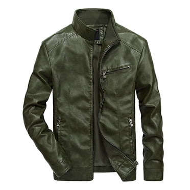 Mens Jacket Winter Mens Autumn And Winter Casual Baseball Uniform Leather Jacket Leather Jacket