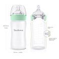 thumbnail image 3 of Yooforea Silicone Coated Glass Baby Bottle, 6M+ Fast Flow Nipple I Anti-Colic, Wide Neck, Stable Base I Medical-Grade Silicone Coating Shatter Protection, BPA BPS PVC Free (270 ML/9 OZ-Tea), 3 of 5