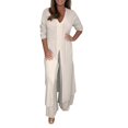 thumbnail image 1 of 2025 Tailleurs Pantalons Décontractés en Mousseline pour Femmes Grande Taille pour Invitée de Mariage Manches Longues Pantalons Deux Pièces Robe de Soirée pour Femmes, 1 of 5