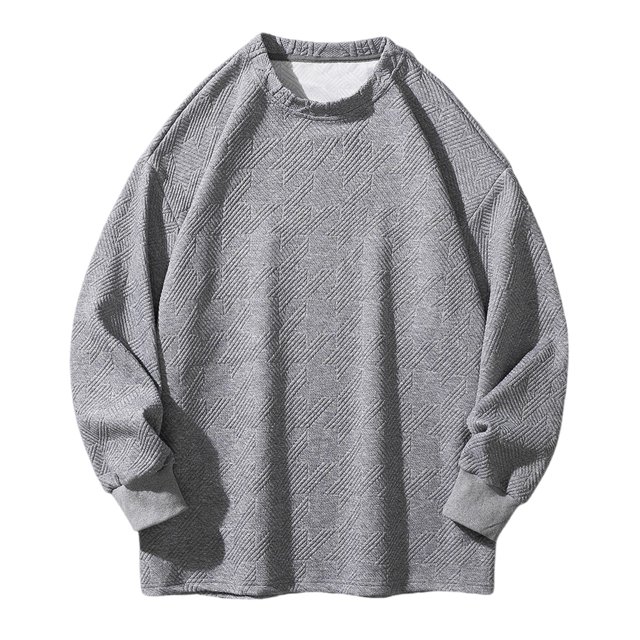 Yuyuzo Chandails Grande Taille pour Hommes Col Rond Décontracté Automne Manches Longues Doux Chandail Ample