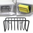 thumbnail image 1 of Oleegame 1PC Spoon And Lid Rest Kitchen Sink Storage Organizer Caddy Small Holder For Sponges Soaps Scrubbers Quick Drying Open Wire Basket With Strong Suction Cups Ronde Collection Black, 1 of 5