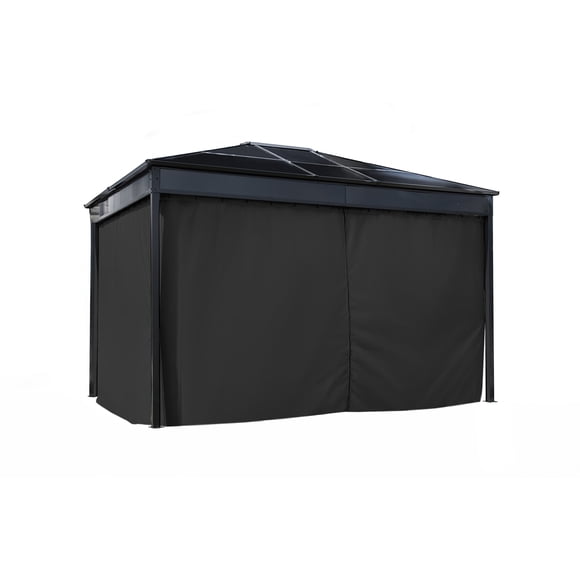Sojag, rideaux noirs pour abri soleil Diani, 10 pi x 12 pi, polyester, rideaux d'extérieur