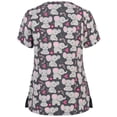 thumbnail image 3 of Pompotops Blouse à Manches Courtes Col en V pour Femmes avec Poches Imprimées Uniforme Infirmière, 3 of 3