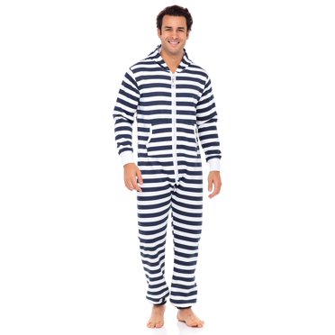 SKYLINEWEARS Combinaison de Mode pour Hommes Imprimé Rayures Bengal Blanc/marine TG