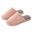 thumbnail image 1 of Mens and Womens Home Slippers Simplicity Solid Color Close Toe Comfortable Non-Slip Indoor Flax Slippers Pink, 1 of 5