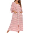 thumbnail image 1 of yievot Robe de Nuit d'Hiver Chaude pour Femme, Robe de Nuit d'Automne et d'Hiver à Fermeture Éclair avec Poches, Pyjama Ample, 1 of 6