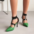 thumbnail image 4 of Womens Shoes Back Zip Ankle Strap Sandals Super High Heel Pointed Toe Stilettos, 4 of 9
