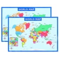 thumbnail image 1 of 2Pcs World Map Children Preschool Poster Household Kids Cognitive Poster, 1 of 7