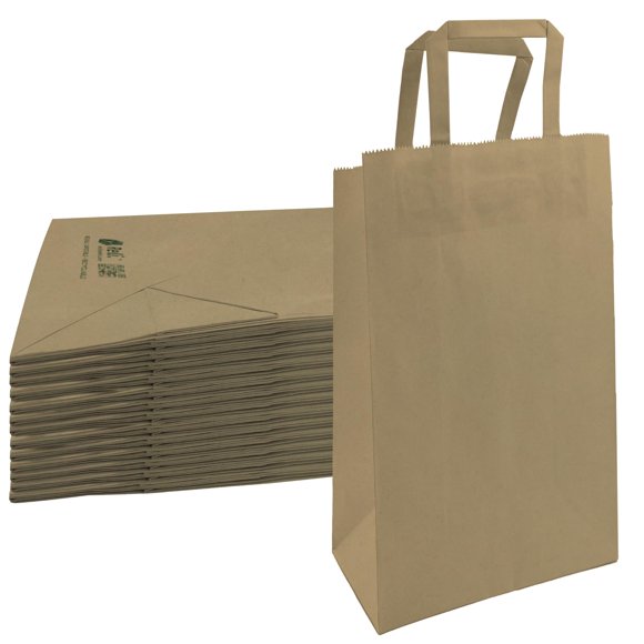 Reli. 110 Pack | 5.25""x3.25""x8"" | Small Kraft Gift Bags w/Handles | Kraft Paper Gift Bags/Shopping Bags | Brown Paper Bags for Gifts Retail Merchandise Party Favors