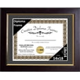 thumbnail image 1 of Creative Picture Frames 14x18 Mahogany Diploma Frame with Gold Rim Including Black Mat Glass and Installed Wall Hangers | Frame Holds 16x20 Media without Mat, 1 of 4