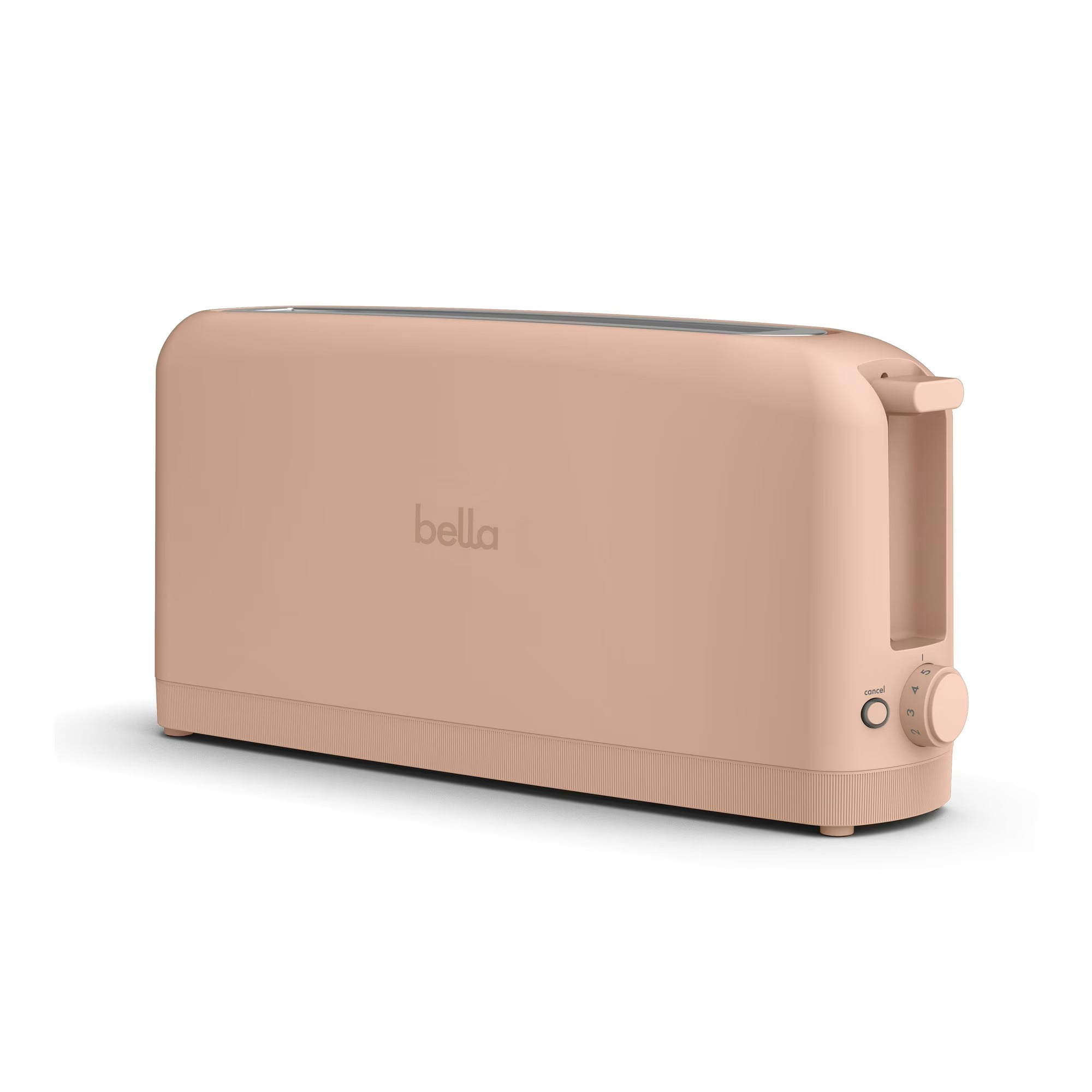 bella 2-Slice Slim Toaster with Extra Long Slot, 6 Setting Shade Control with Reheat & Cancel Buttons, Blossom