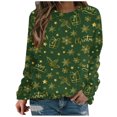 thumbnail image 2 of Costumes de Noël en Solde Mode Femmes Imprimé Manches Confortable Respirant Sweat-Shirt Col Rond Grande Taille pour Femmes, 2 of 5