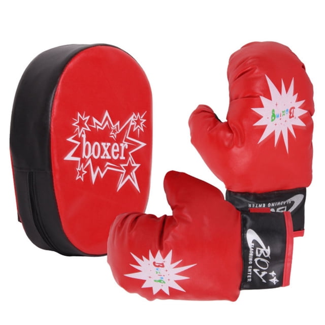 Ensemble de Gants de Boxe pour Enfants Sac de Frappe Éducatif Sac de Sable de Décompression Jouet Suspendu avec Gants de Boxe en Cuir PU Rouge, Rembourrage en EVA et Coussinet de Frappe Assorti Rouge et Noir. Idéal pour des Jeux Intérieurs Ou Extérieurs Sécuritaires, Cet Ensemble de Jouets de Boxe Favorise la Mise en Forme Physique, l'Interaction Parent-Enfant et les Activités Sportives Éducatives.