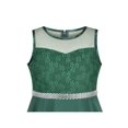 thumbnail image 4 of Girls Dress Dark Green Rhinestone Chiffon Bridesmaid Party Maxi 7 Years, 4 of 5